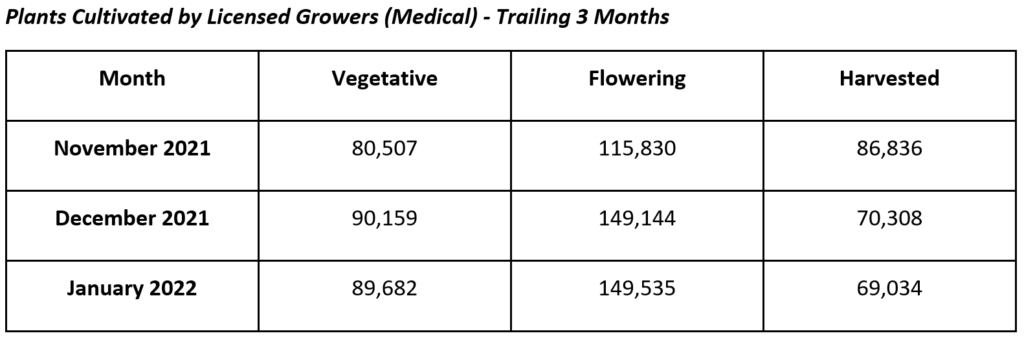 Michigan Medical Cannabis Plant Count